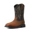Ariat Boots: Men's 10034156 Destressed Brown Black Composite Toe H20 Western Work Boot -Georgia Boot Store 10034156 3 4 front