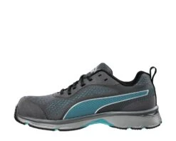 Puma Shoes: Women's 643905 Black Blue Composite-Fiberglass Toe Fuse Knit Work Shoe -Georgia Boot Store 643905 fuse knit blue wns low left web