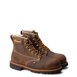 Thorogood Boots: Men's 814 4514 Brown Soft Toe USA Made American Heritage Waterproof Insulated Crazyhorse Work Boot 8 Thorogood Boots: Men's 814 4514 Brown Soft Toe USA Made American Heritage Waterproof Insulated Crazyhorse Work Boot -Georgia Boot Store 804 4514edit 1