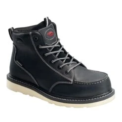 Georgia Boot Store 24 Avenger Boots: Men's A7508 Black Carbon Toe 6" Waterproof EH Wedge Moc Toe Work Boot