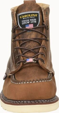 Carolina Boots: Men’s CA7011 Old Town Folklore AMP USA 6” Domestic Moc Toe Wedge Work Boot -Georgia Boot Store ca7011 500xauto toe