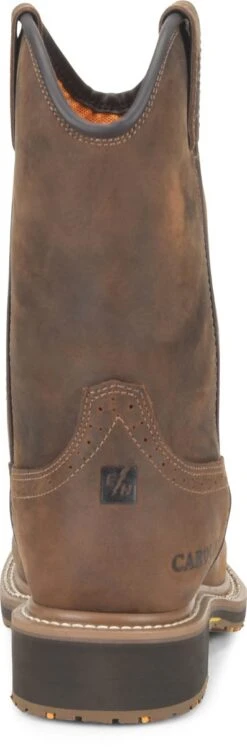 Carolina Boots: Men’s CA8536 Brown Anchor 10” Waterproof Composite Square Toe Roper -Georgia Boot Store ca8536 500xauto heel