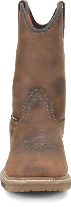 Carolina Boots: Men’s CA8536 Brown Anchor 10” Waterproof Composite Square Toe Roper -Georgia Boot Store ca8536 500xauto toe