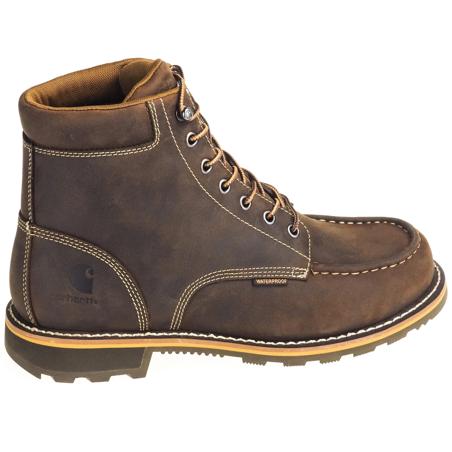 Carhartt Boots: Men's CMW6197 Brown Waterproof 6-Inch General Toe Work Boots 6 Carhartt Boots: Men's CMW6197 Brown Waterproof 6-Inch General Toe Work Boots - Image 4