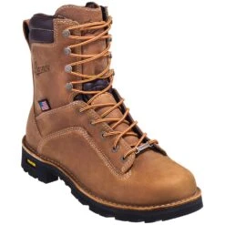 Danner Boots: Men's 17315 EH Brown Waterproof USA-Made Quarry Boots -Georgia Boot Store danner 17315 p 01