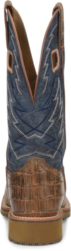 Double H Boots: Men’s DH7011 Navy NYLES 11” Steel Toe Square Toe Roper -Georgia Boot Store dh7011 500xauto heel