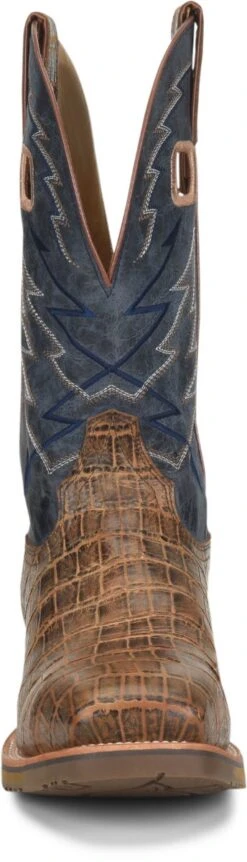 Double H Boots: Men’s DH7011 Navy NYLES 11” Steel Toe Square Toe Roper -Georgia Boot Store dh7011 500xauto toe