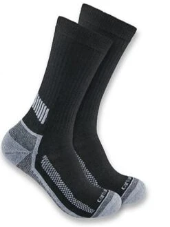Gordini Carhartt Force Socks: Men's SC4223M BLK Black Midweight 3-Pack Crew Socks