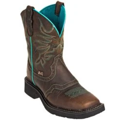 Justin Boots: Women's GY9624 8-Inch Mandra Chocolate Brown Cowboy Boots -Georgia Boot Store justin l9624 p 01