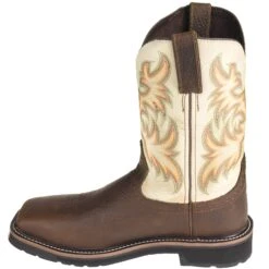 Justin Boots: Men's SE4684 Steel Toe EH White Cowhide 11-Inch Cowboy Work Boots -Georgia Boot Store justin wk4684 i 01