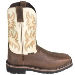 Justin Boots: Men's SE4684 Steel Toe EH White Cowhide 11-Inch Cowboy Work Boots -Georgia Boot Store justin wk4684 o 01