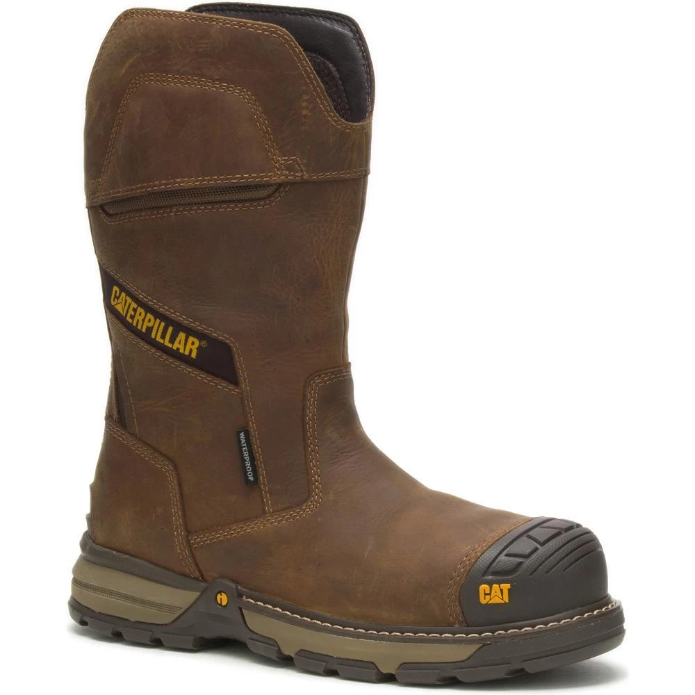 CAT Boots: Men's P91448 Brown Composite Toe Pyramid Pull On Excavator Superlite Boot 3 CAT Boots: Men's P91448 Brown Composite Toe Pyramid Pull On Excavator Superlite Boot
